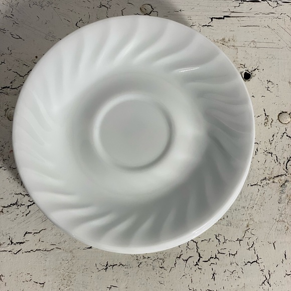 4 Corelle White Swirl Enhancements Saucers - Picture 7 of 7